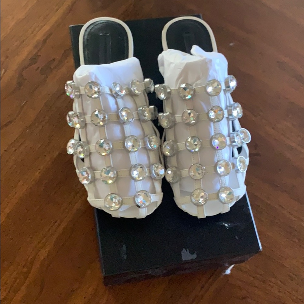 Alexander Wang Amelia Studded Caged Mule Flat Sz39